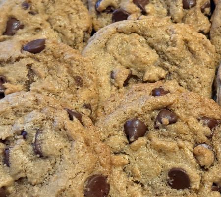 Close up of chocolate chip cookies