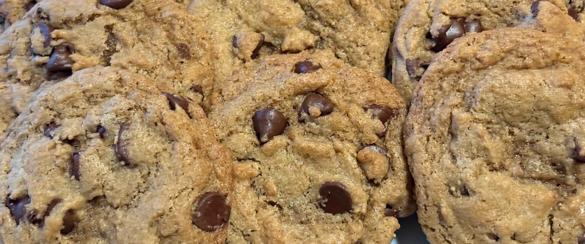 Close up of chocolate chip cookies